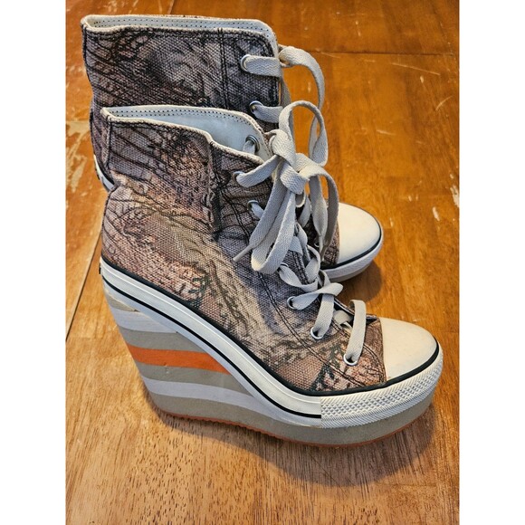 Lulu Jungle Platform Wedge Heels Converse Rock & Candy Size 8.5 Gold Luxe - Picture 1 of 7